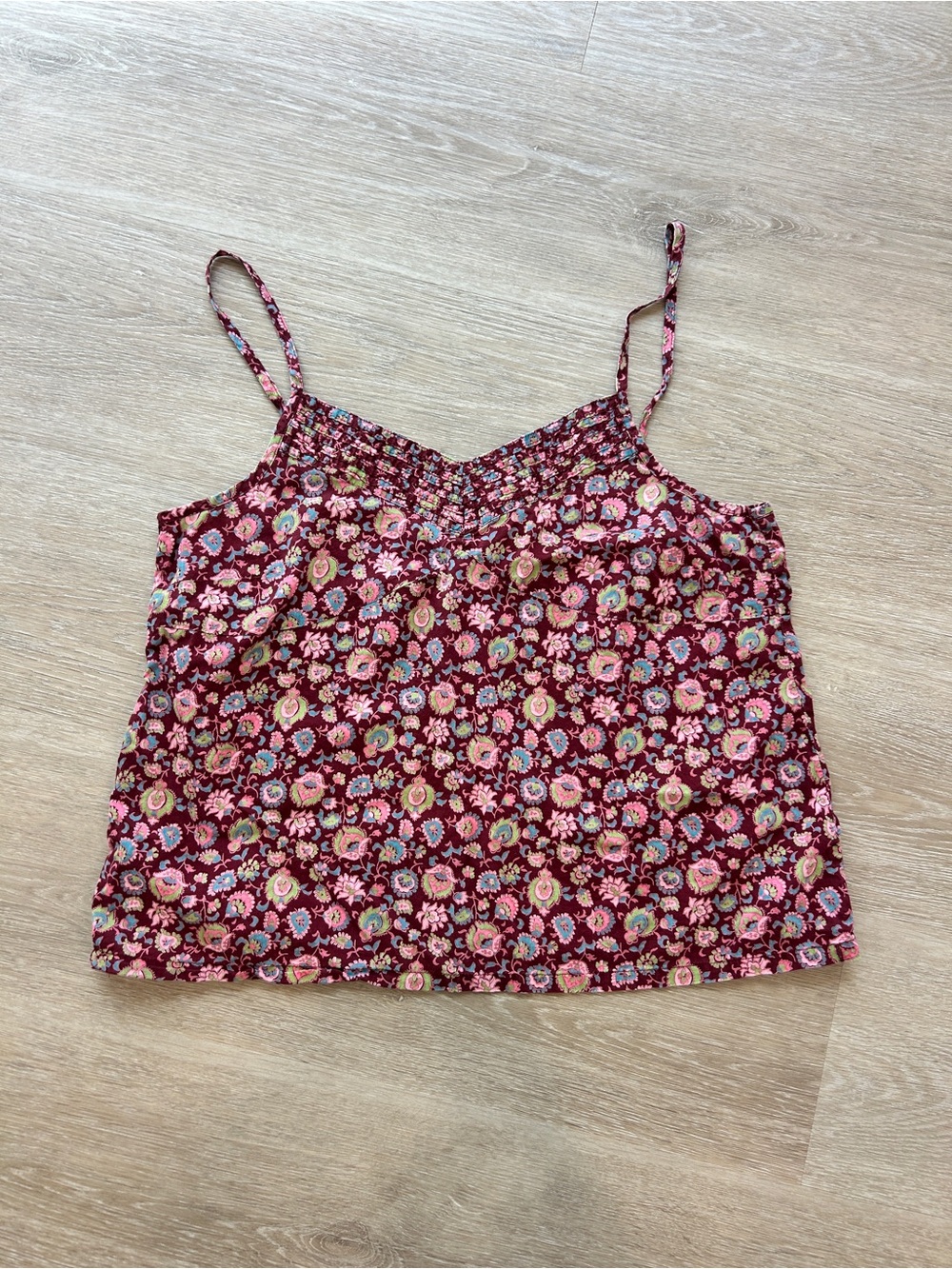 Vintage Y2K Old Navy Cotton Cropped Cami Size Medium Paisley Print
